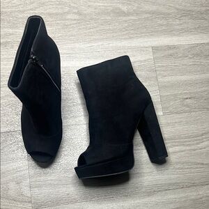 Black Peep Toe Women's Ankle Boots